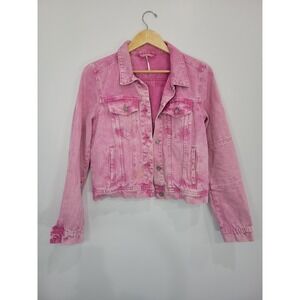 Free People Pink Jean Jacket